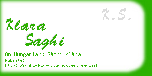klara saghi business card